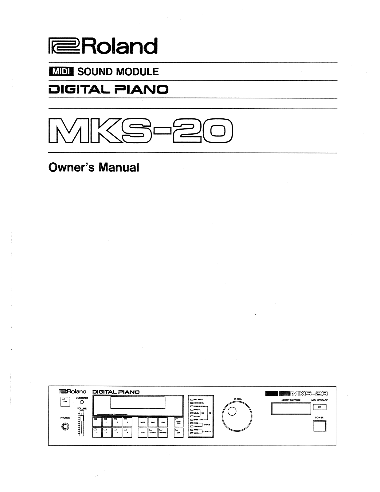 Roland MKS-20 User Manual