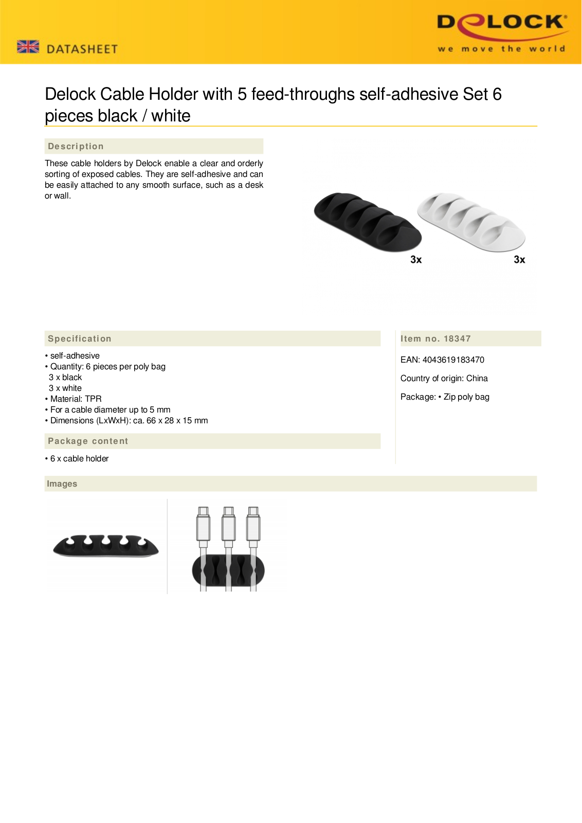 DELOCK 18347 Datasheet - ManualMachine.com