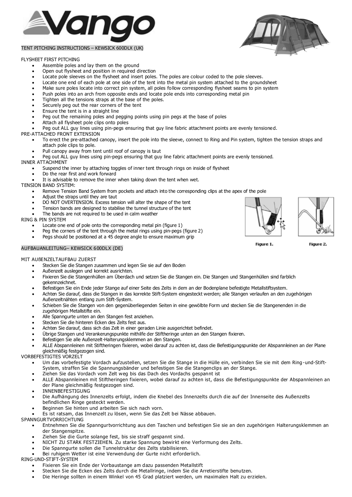 Vango Keswick 600DLX User Manual