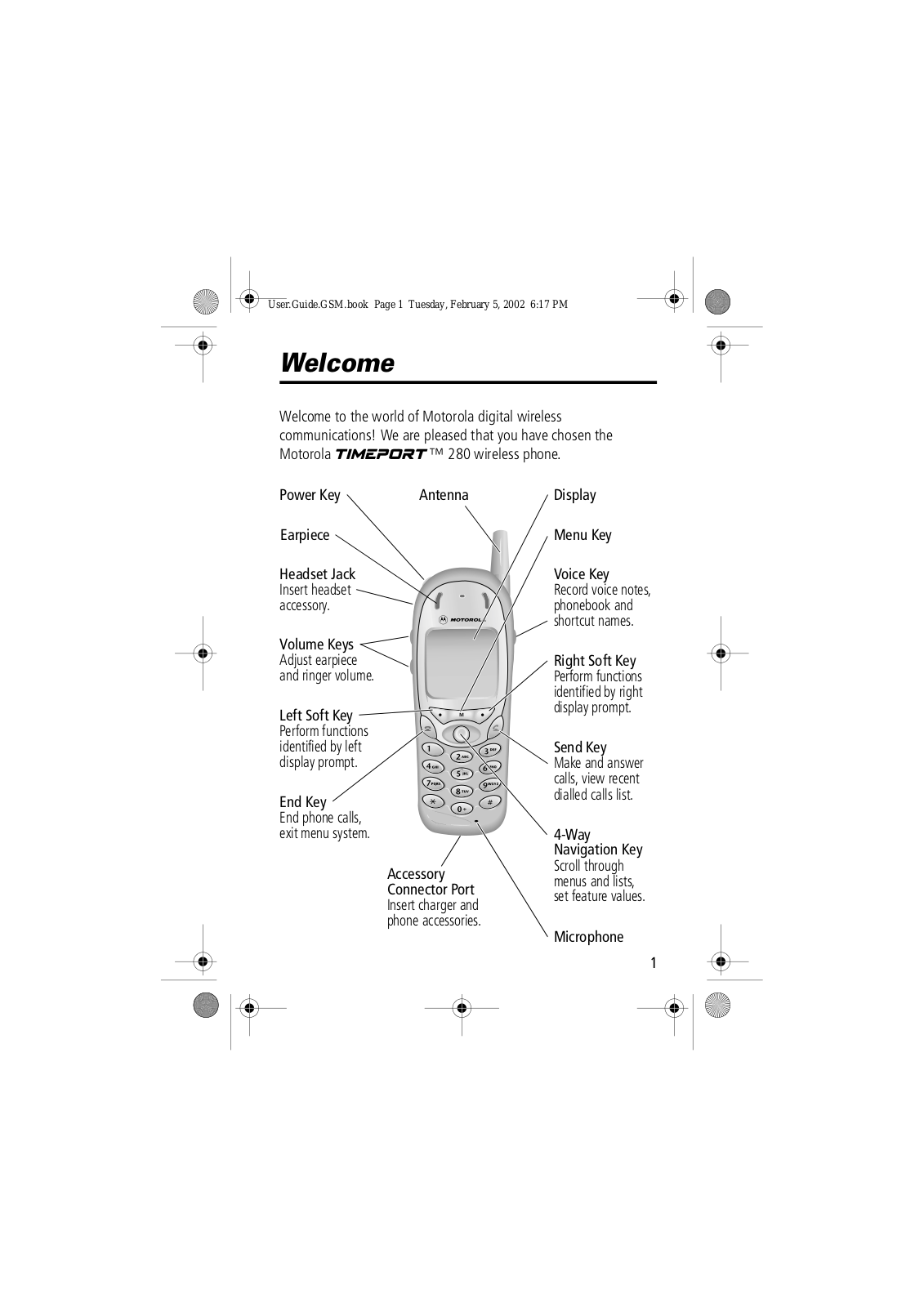 Motorola TIMEPORT 280, T280 User Manual