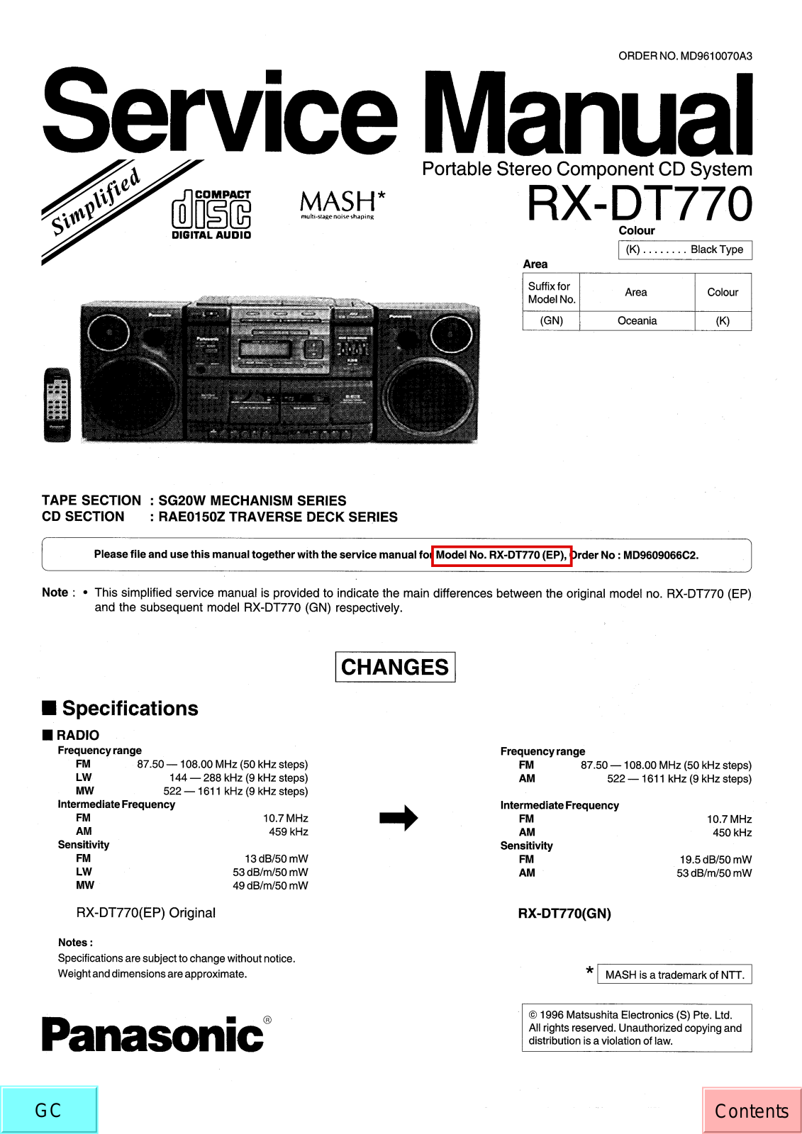 JVC RX DT770 GN Service Manual