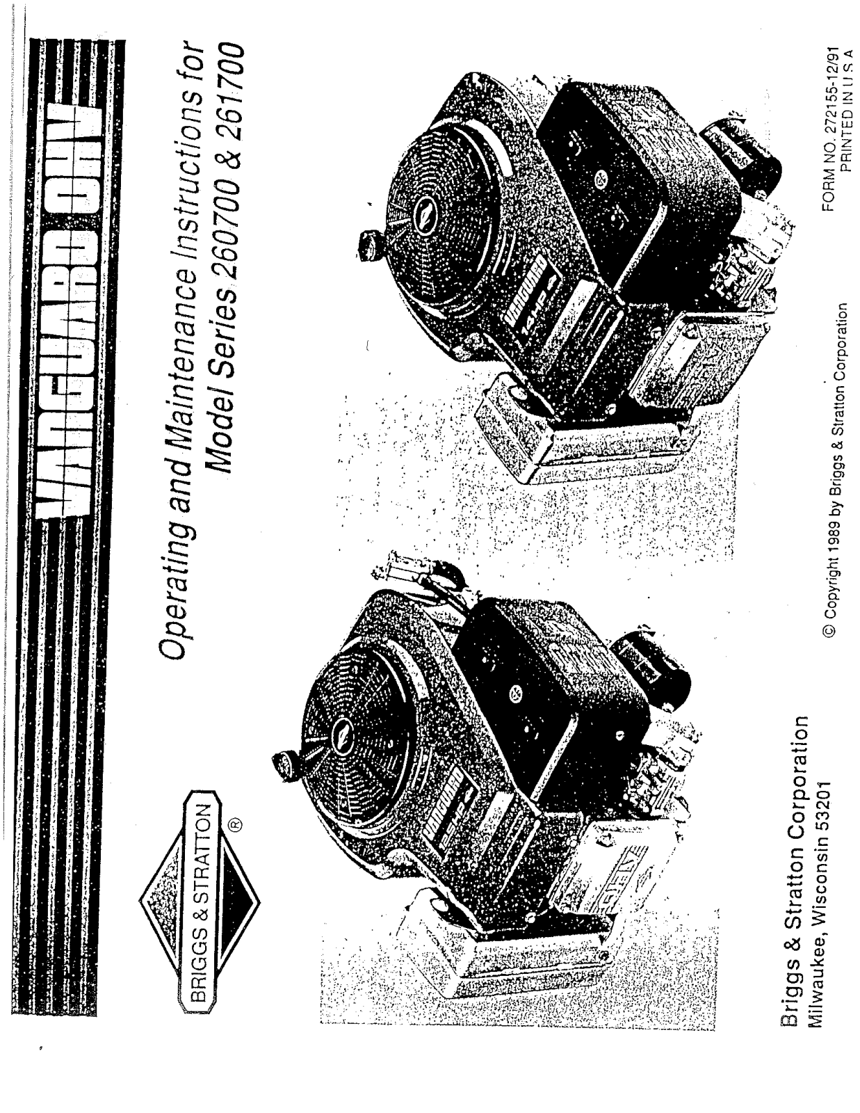 Briggs & Stratton 261700, 260700 User Manual