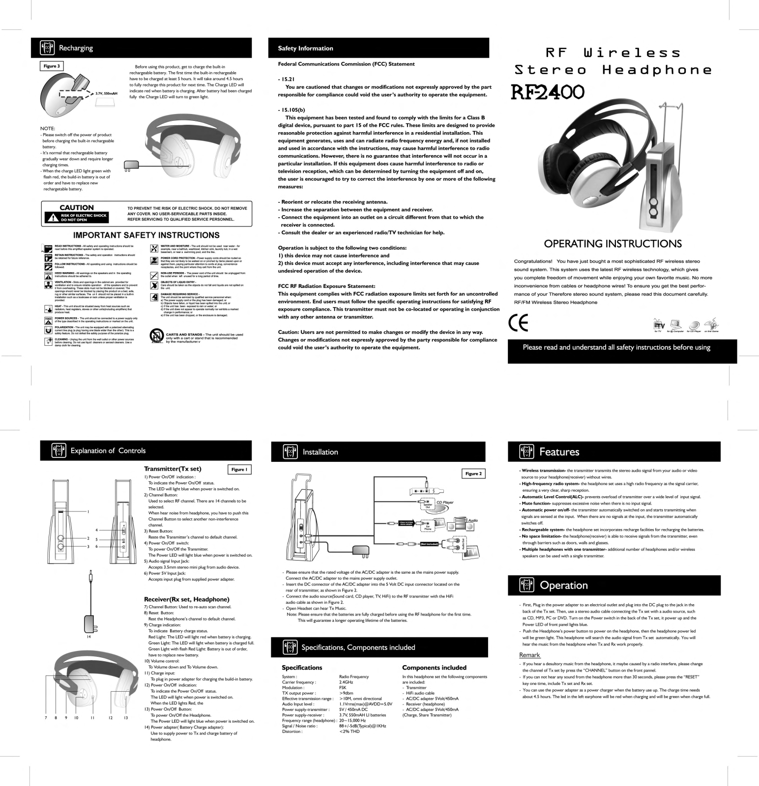 G Star RF2400 Users Manual