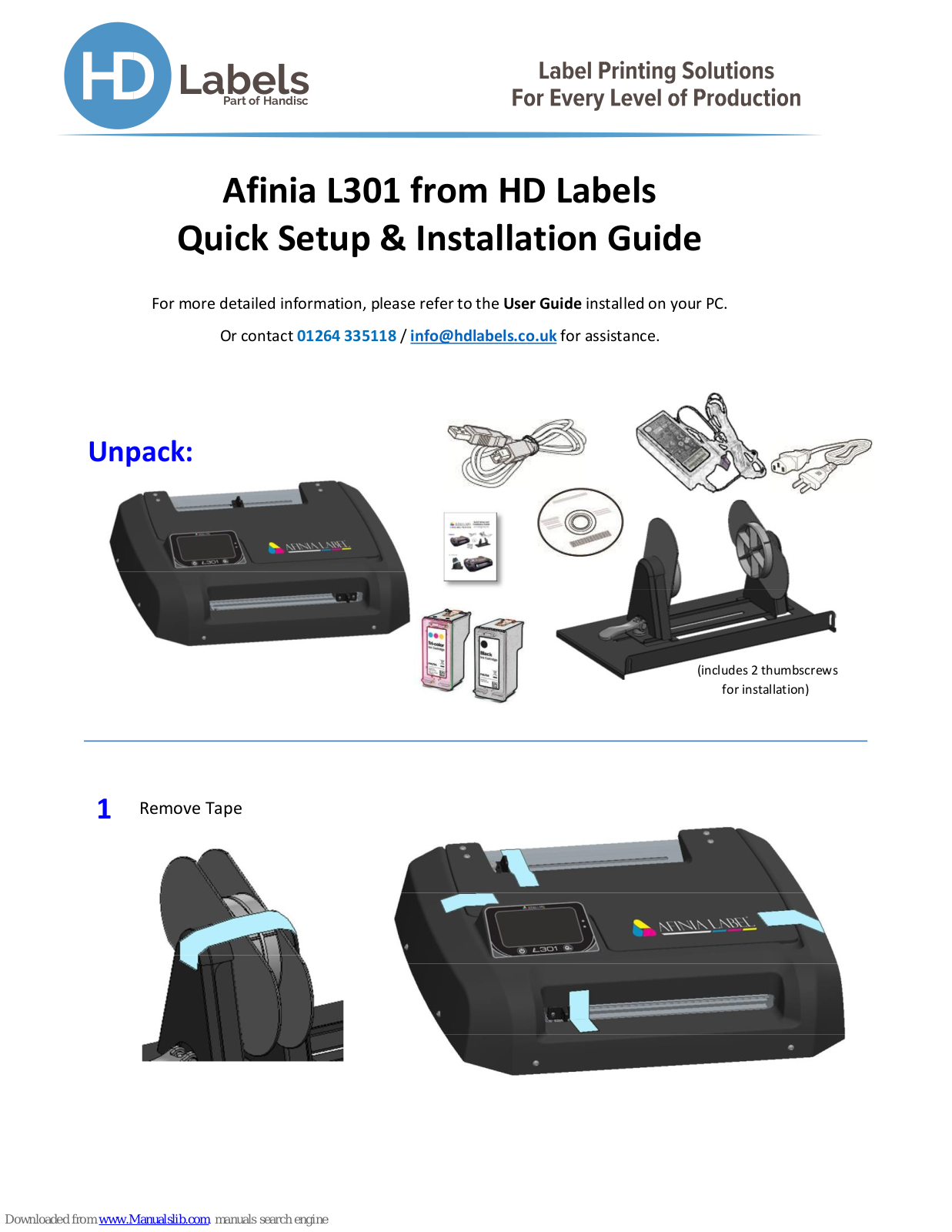 HD Labels HD Labels Quick Setup & Installation Manual - ManualMachine.com