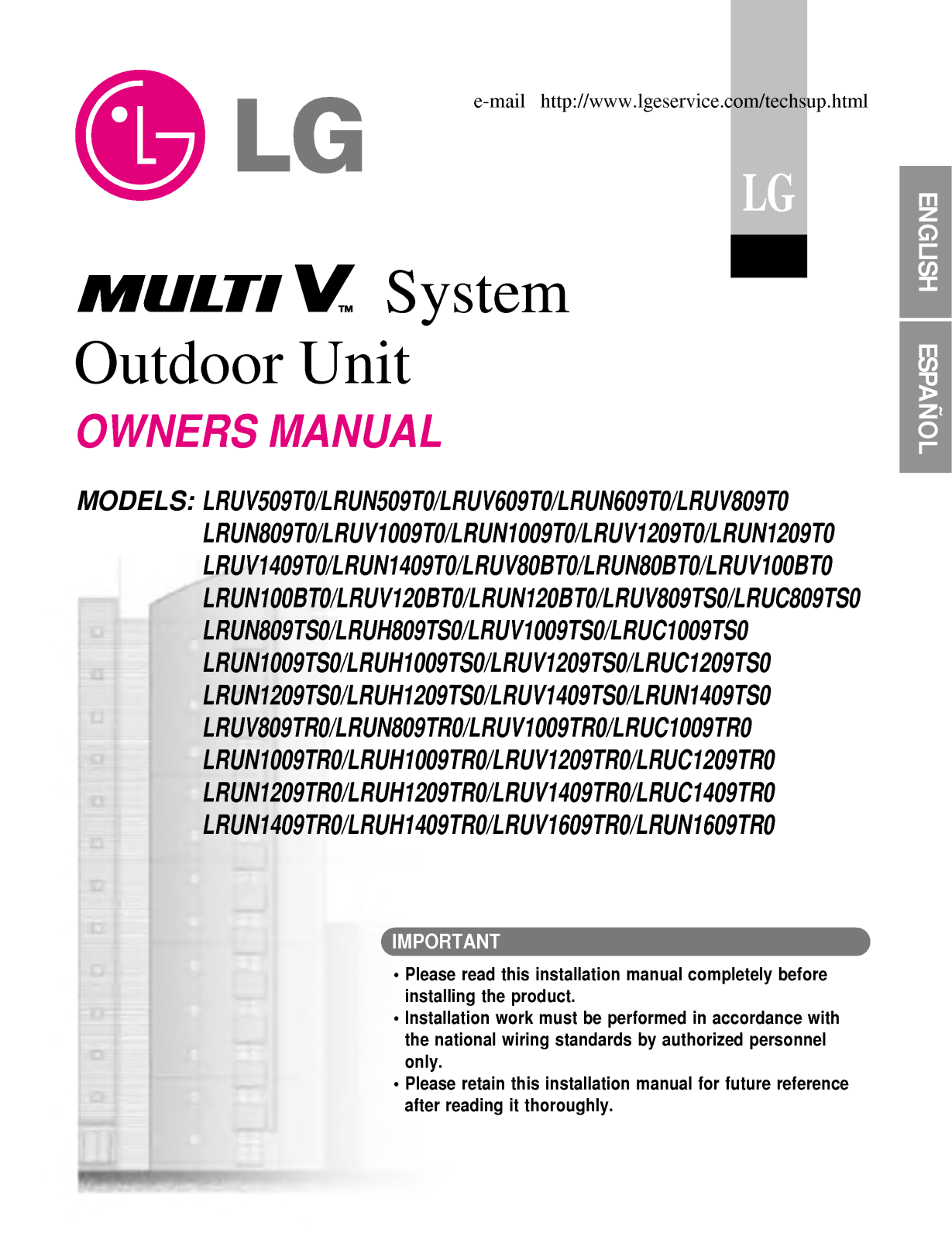 LG LRUN1208T0, LRUN1408TR0 User Manual