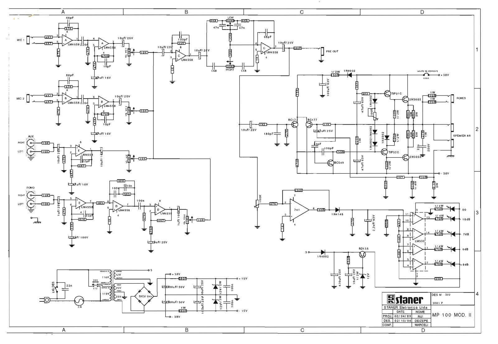 Staner MP100 Schematic