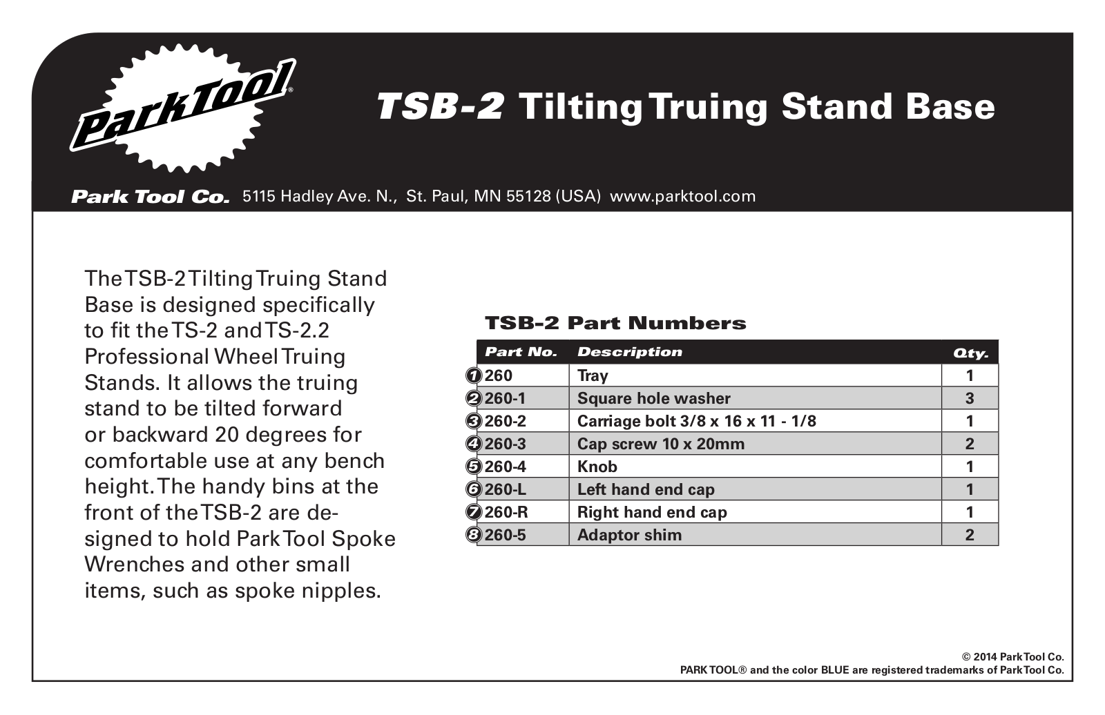 Park Tool Truing Stand Base User Manual - ManualMachine.com