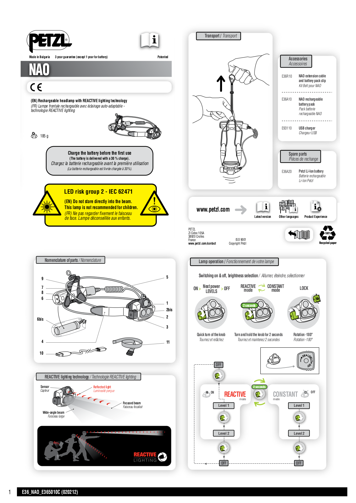 Petzl NAO User Manual