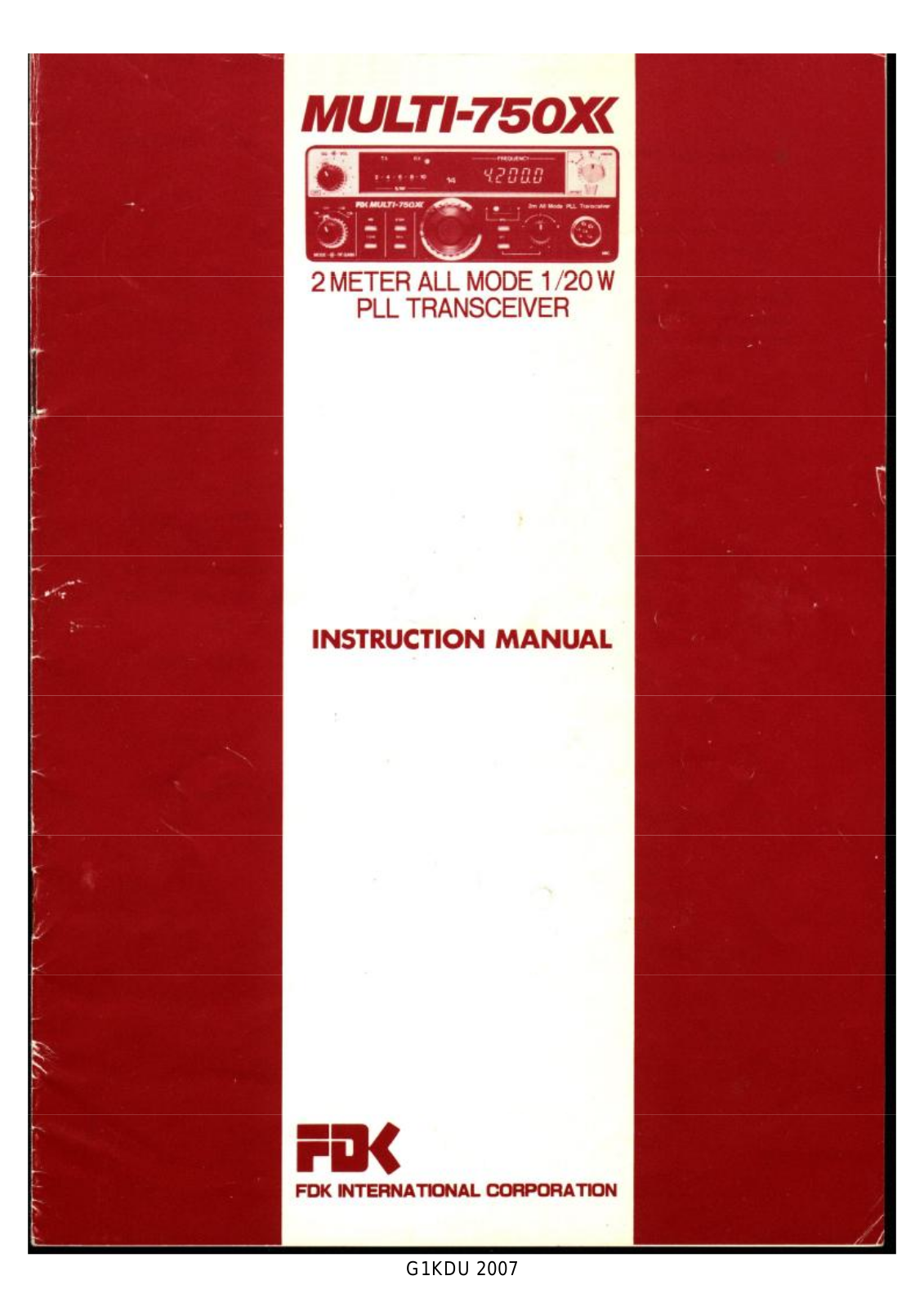 FDK Multi-750XX User manual - ManualMachine.com