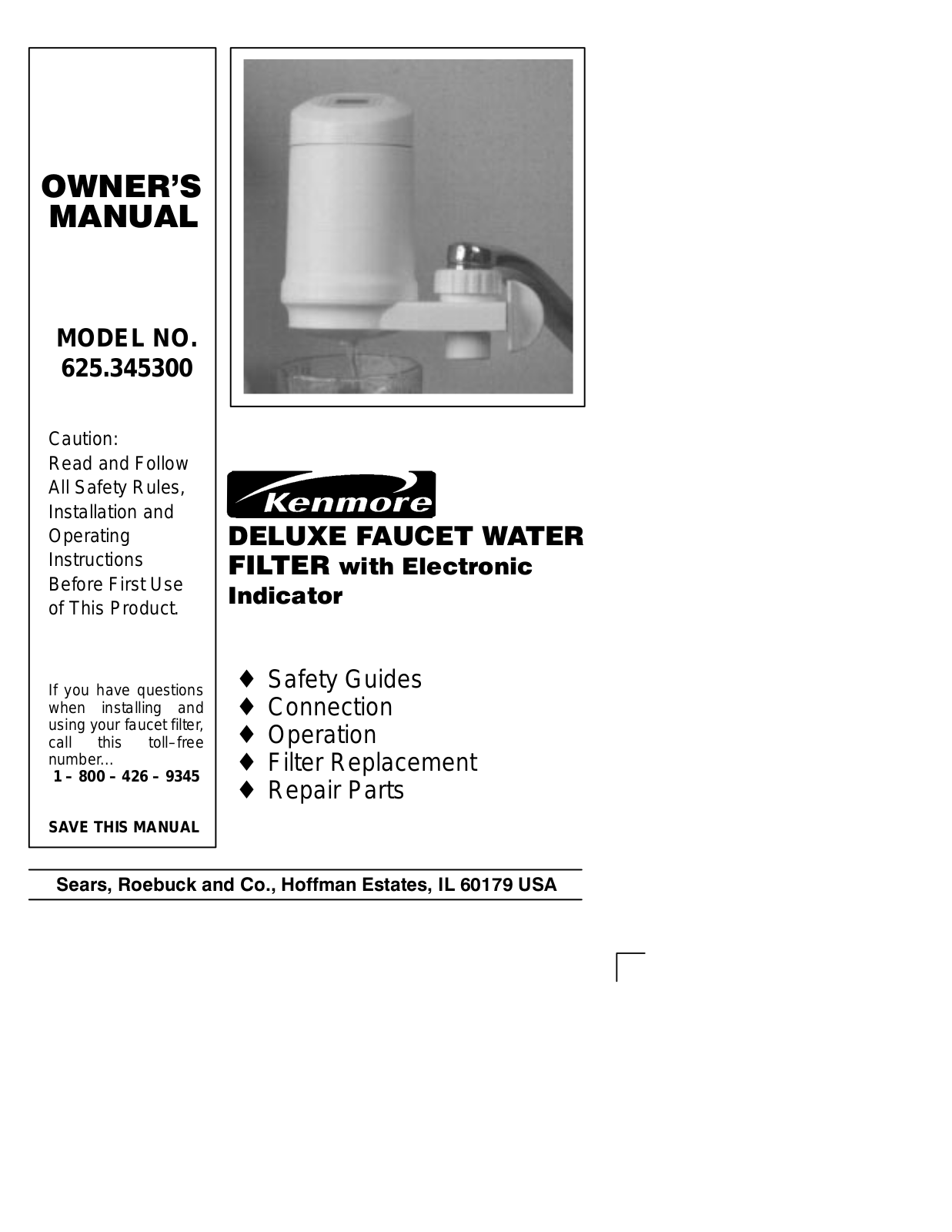 Kenmore 625.345300 User Manual