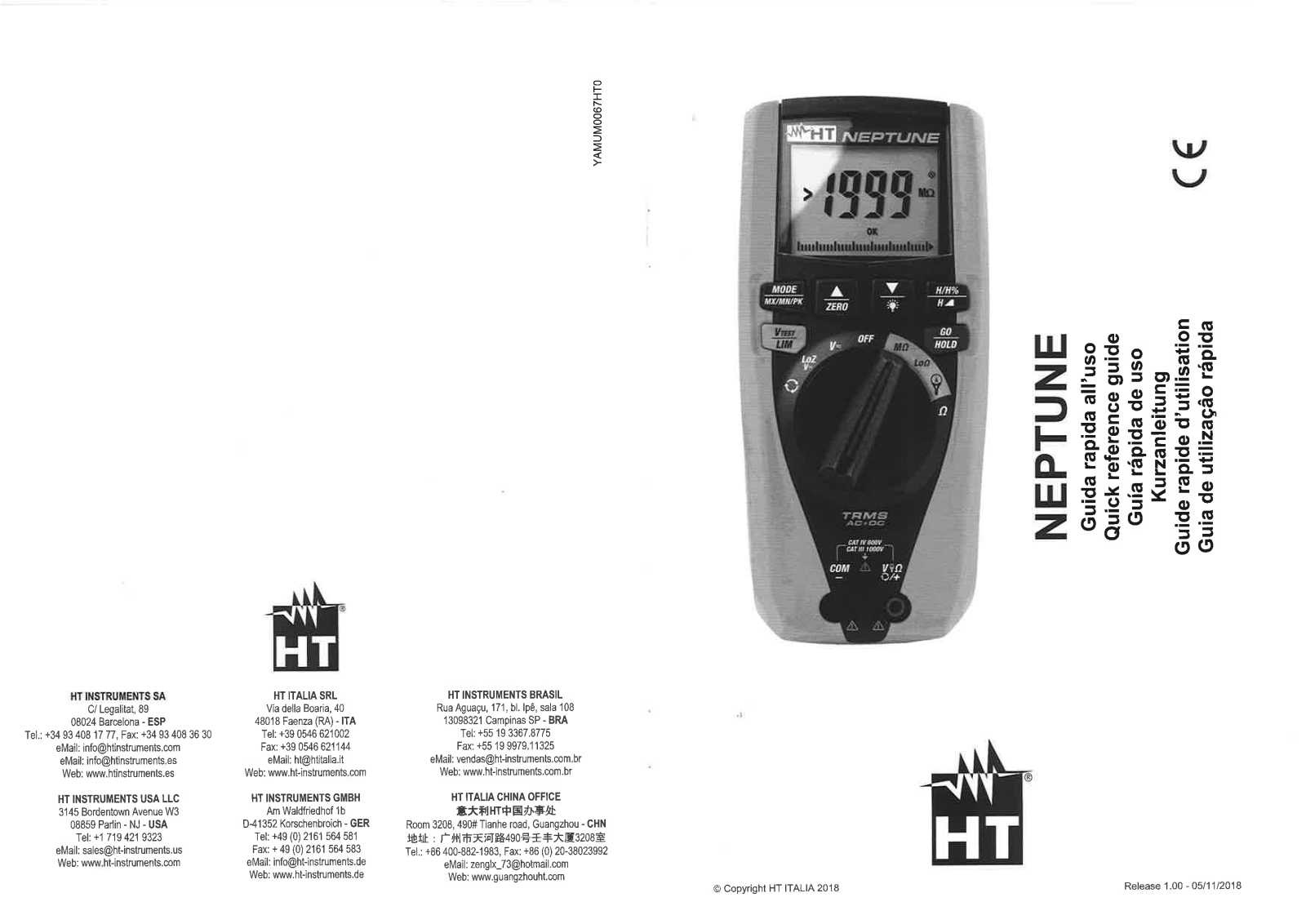 HT Instruments Neptune operation manual