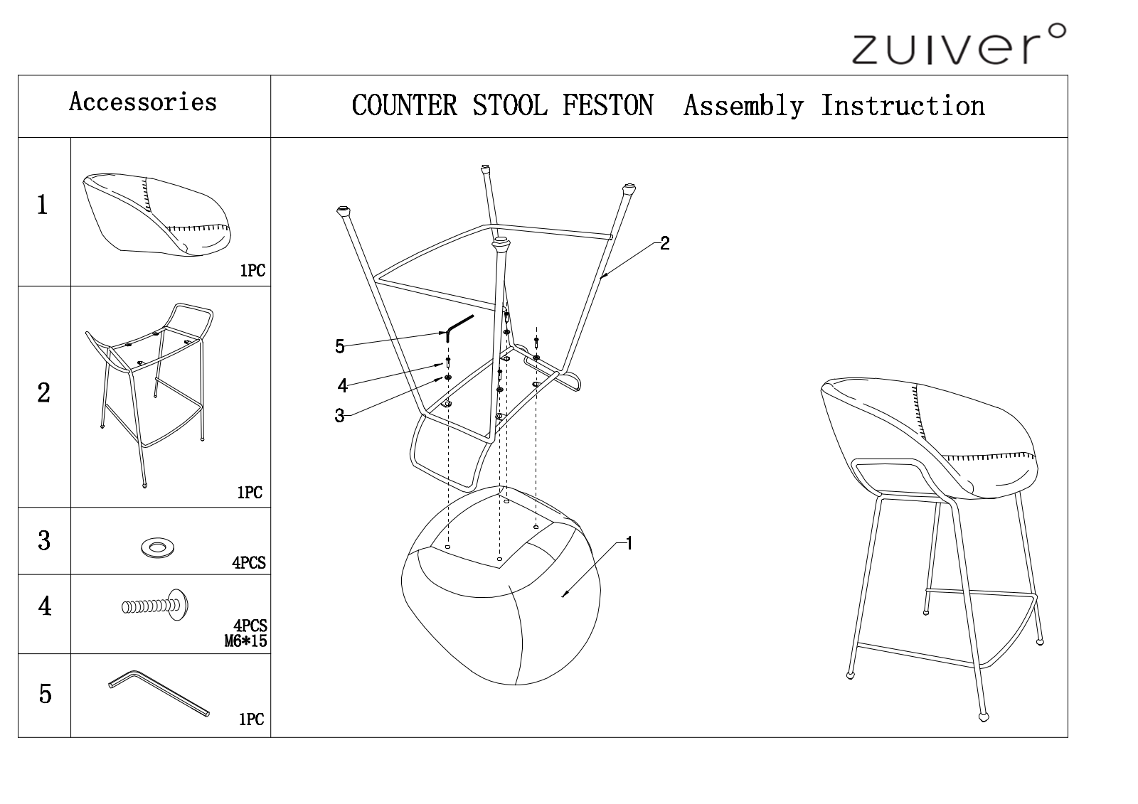 Zuiver ZIVE1002 Installation & Assembly - ManualMachine.com