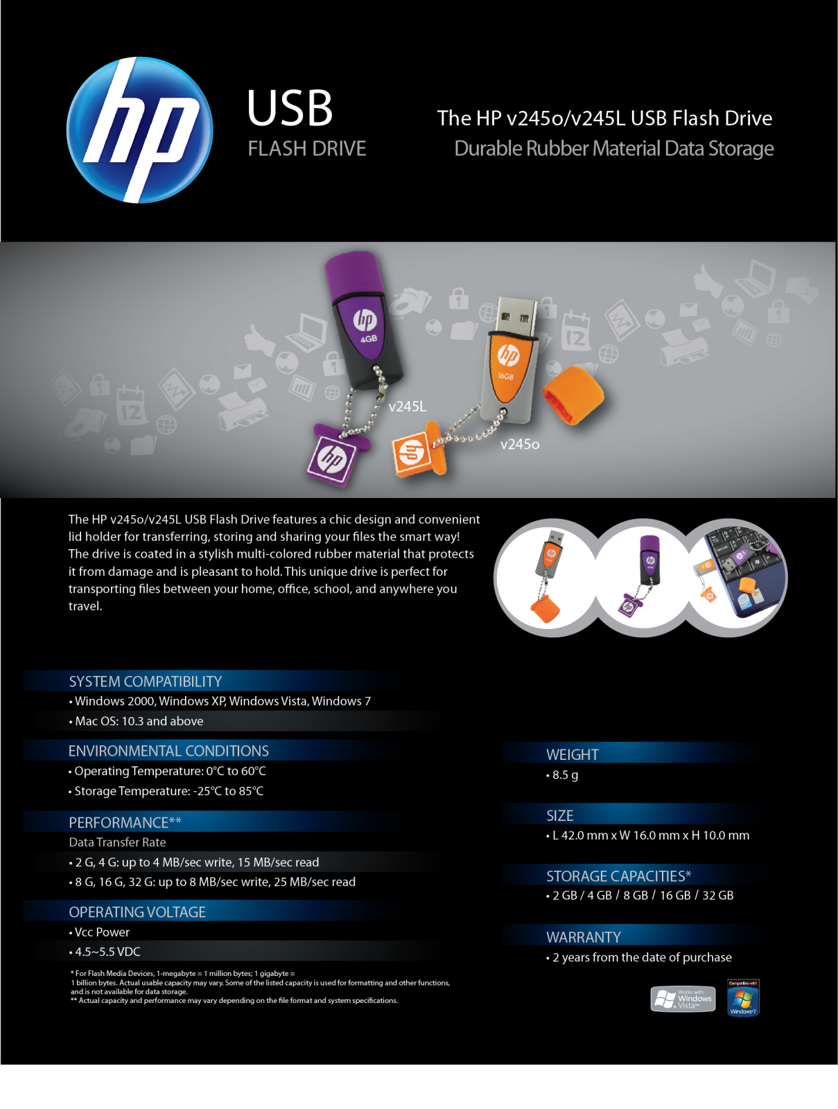 HP v245w Product Information