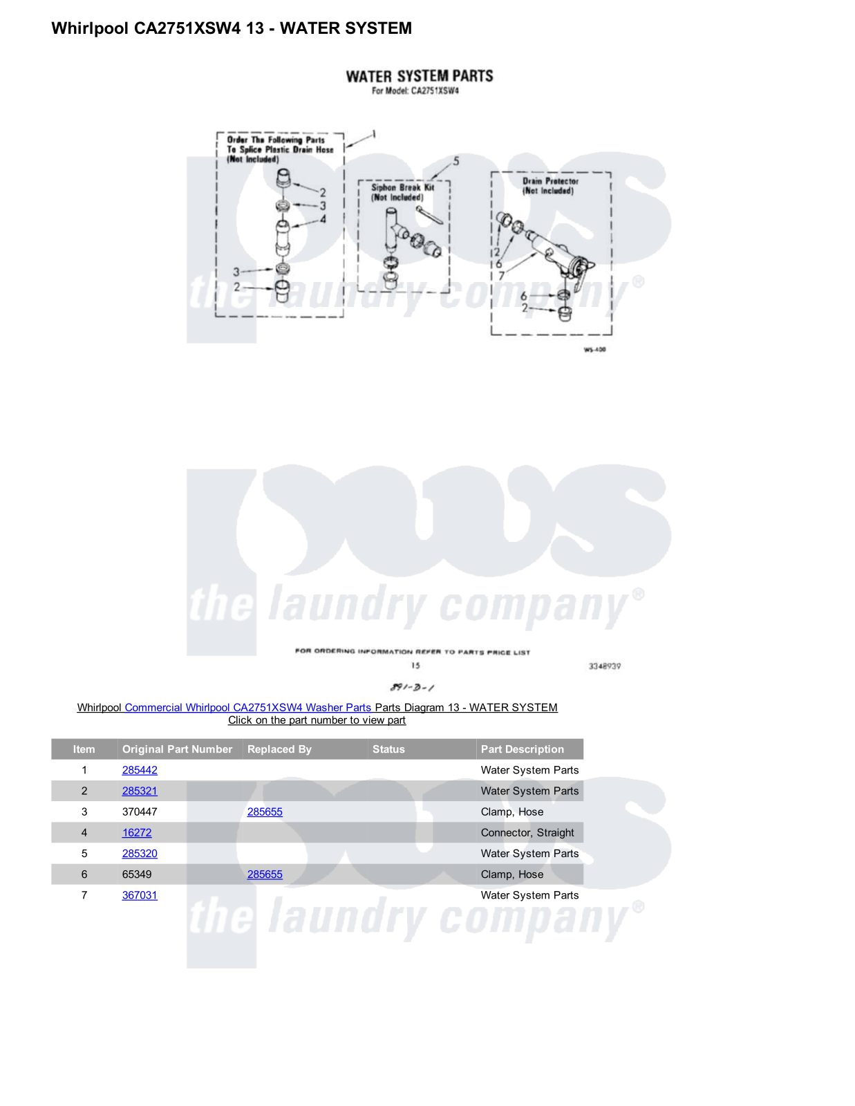 Whirlpool CA2751XSW4 Parts Diagram