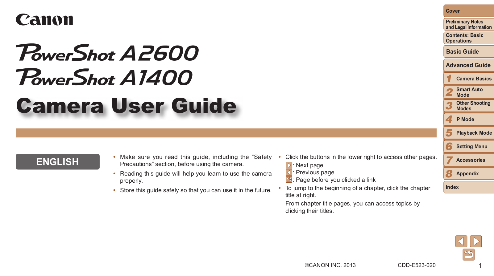 Canon A2600PK User Manual