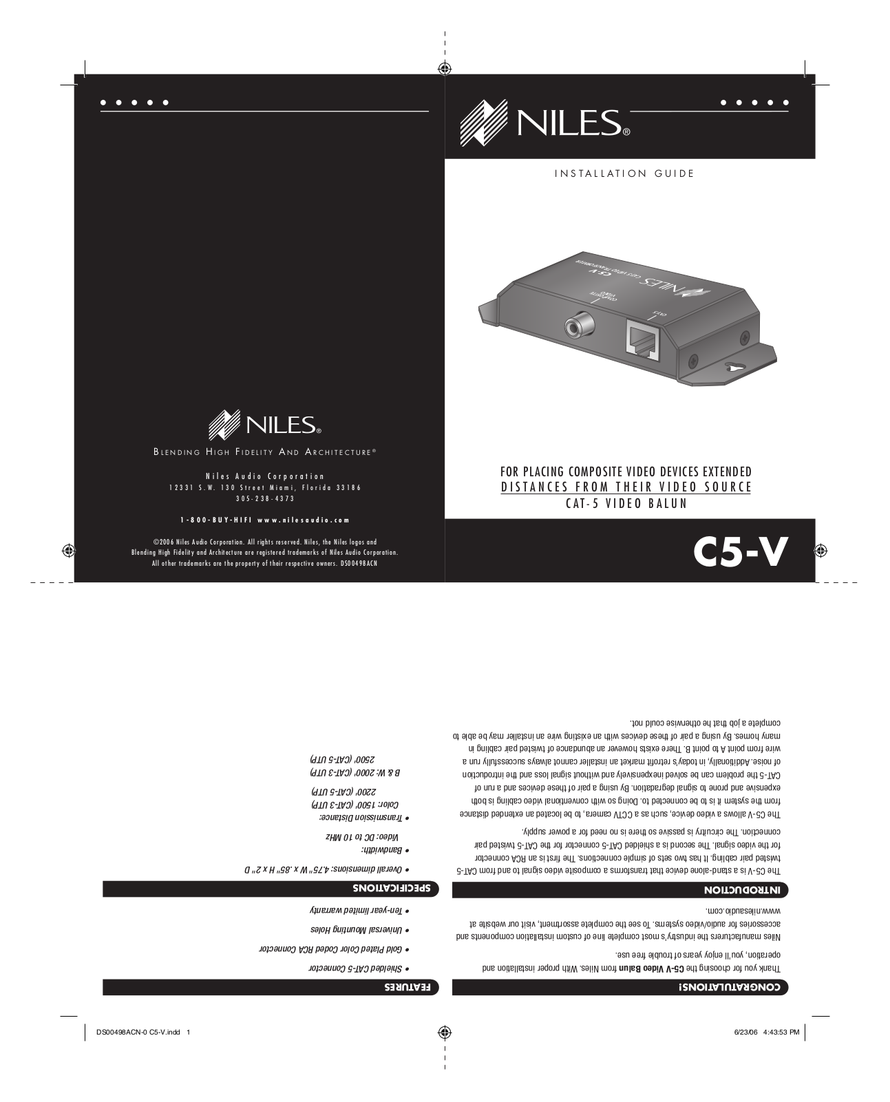 Niles C5-V Owner's Manual