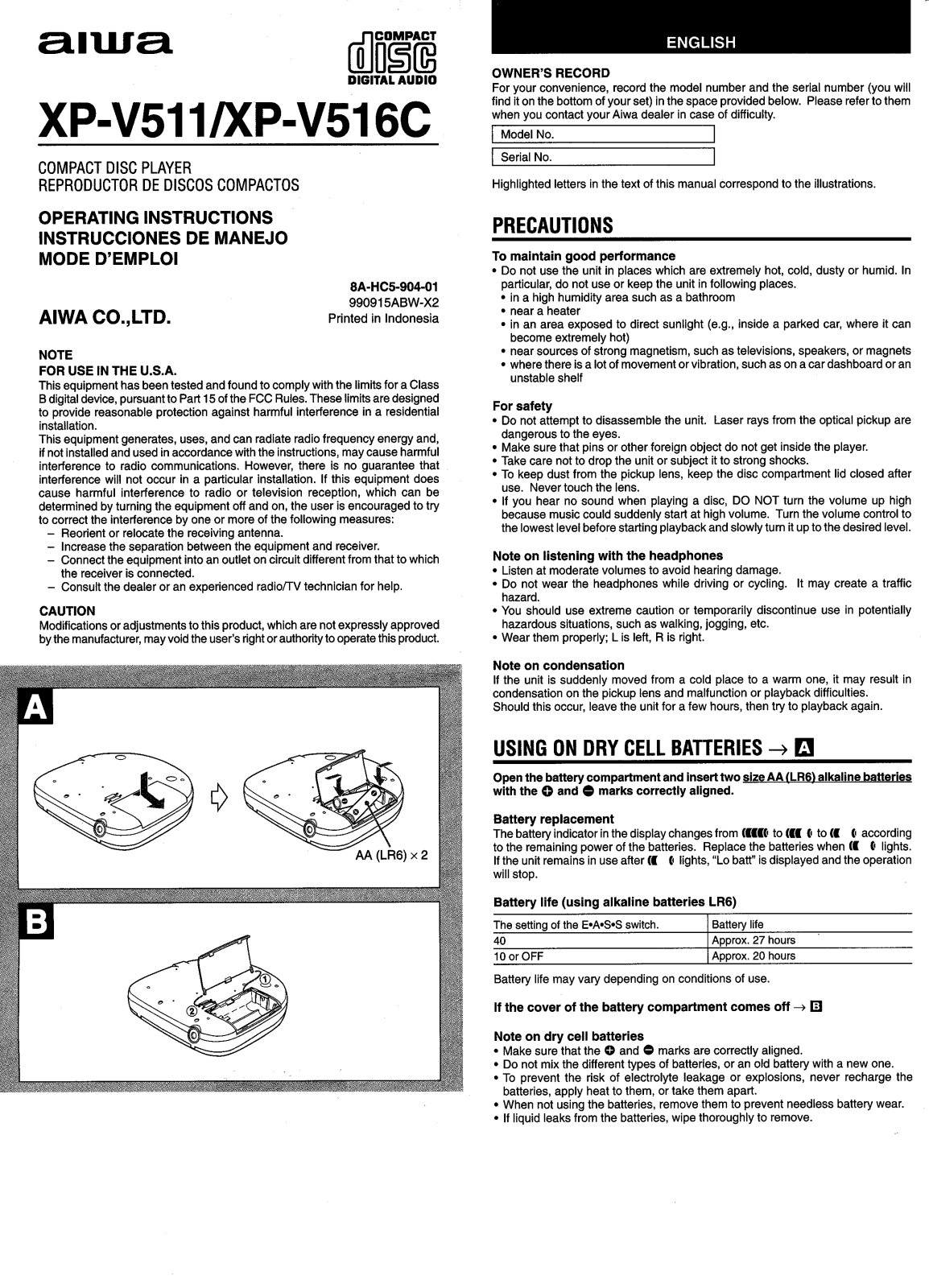 Aiwa XP-V516C Document