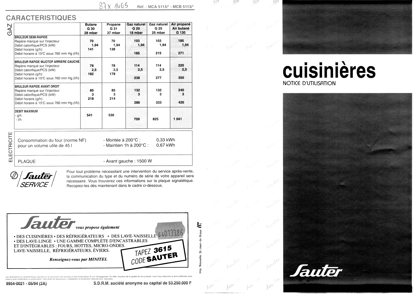 Sauter MCA5113 User Manual