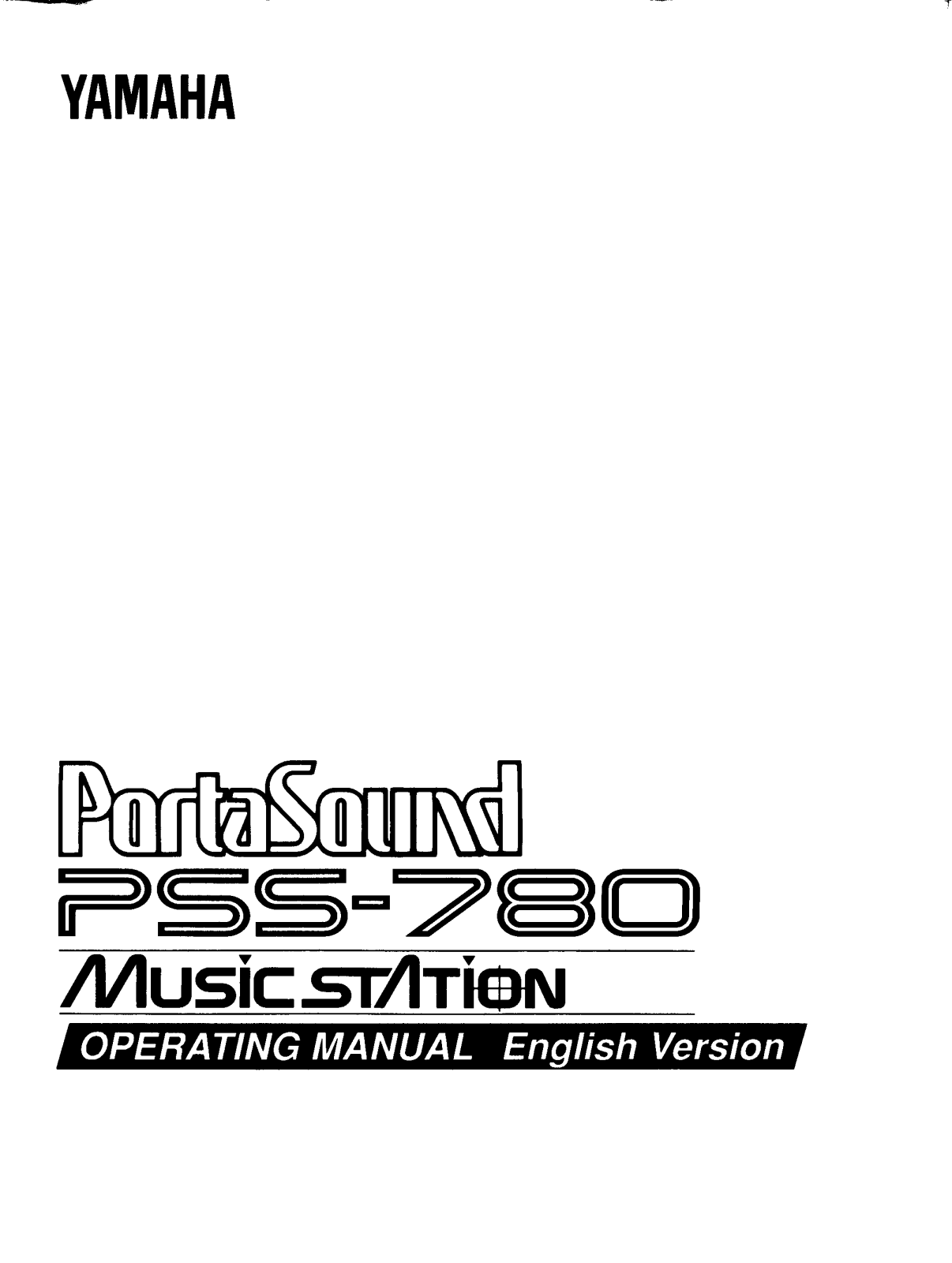 Yamaha Audio PSS-780 User Manual