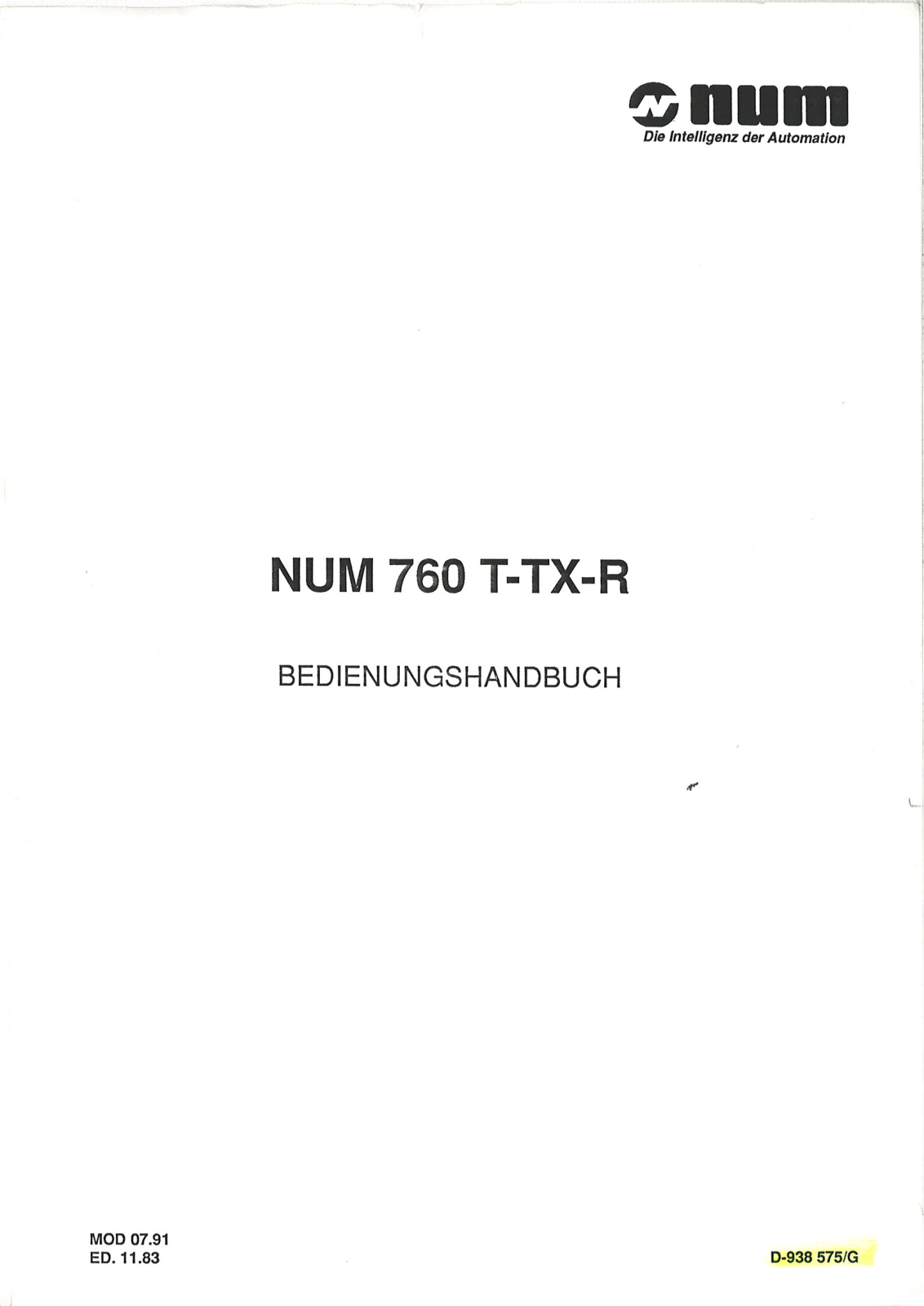 Num 760T-TX-R User Manual
