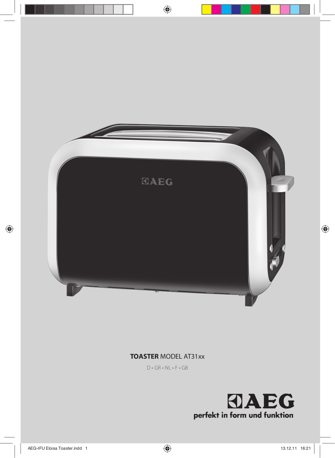 AEG TOASTER AT31xx User manual