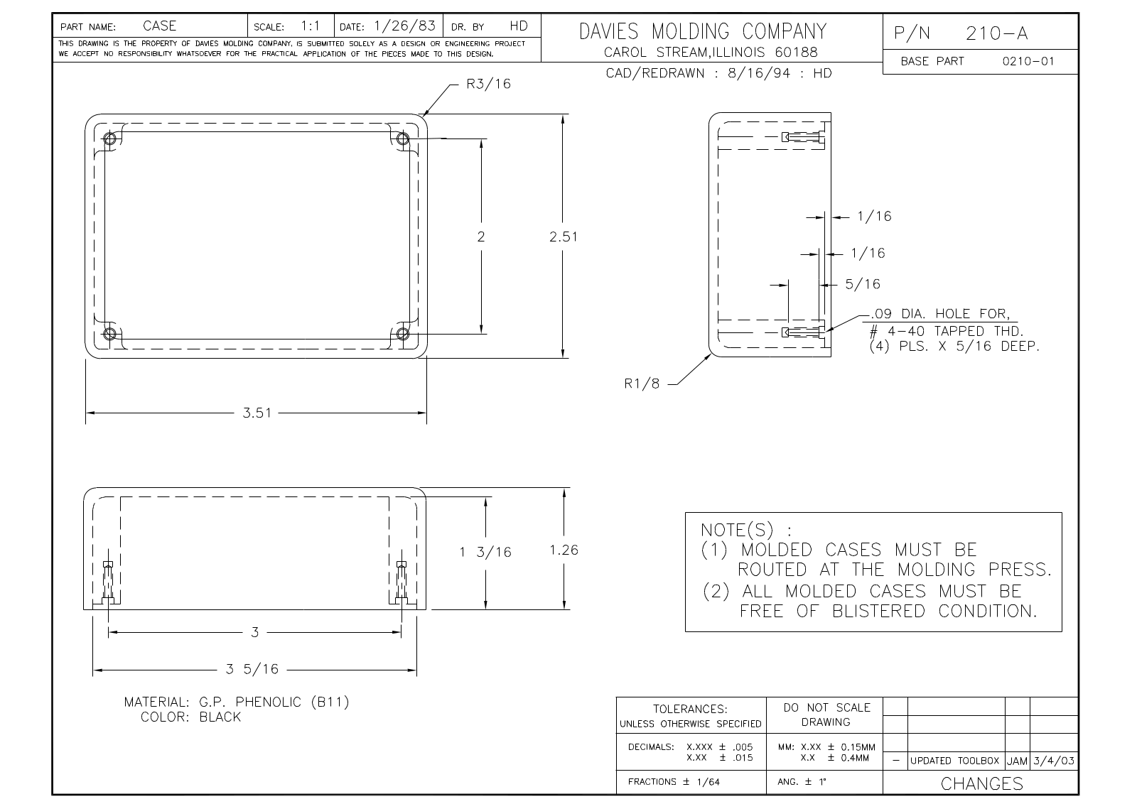 Davies Molding 0210-A Reference Drawing