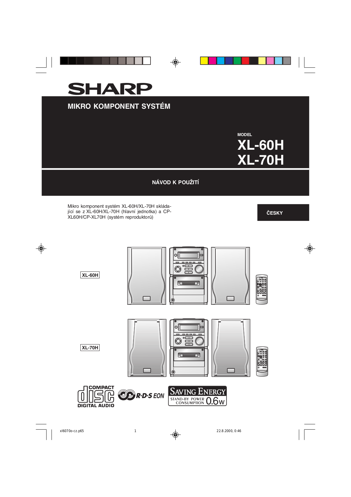 Sharp XL-60H, XL-70H User Manual