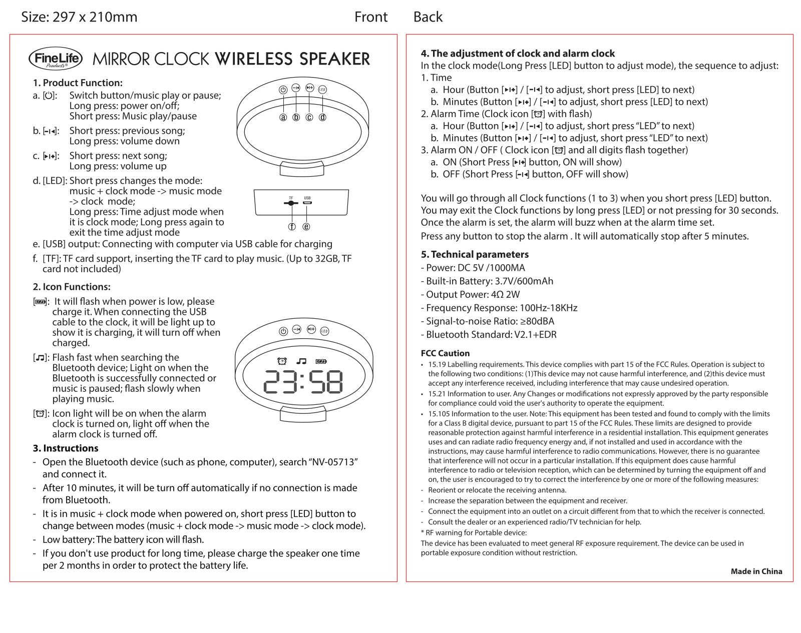 KINGSUN NV 05713 User Manual