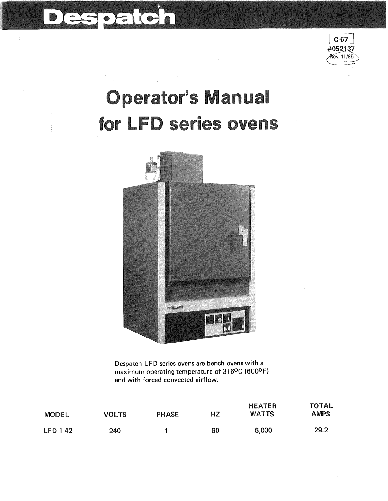 Despatch LFD1-42 Installation  Manual