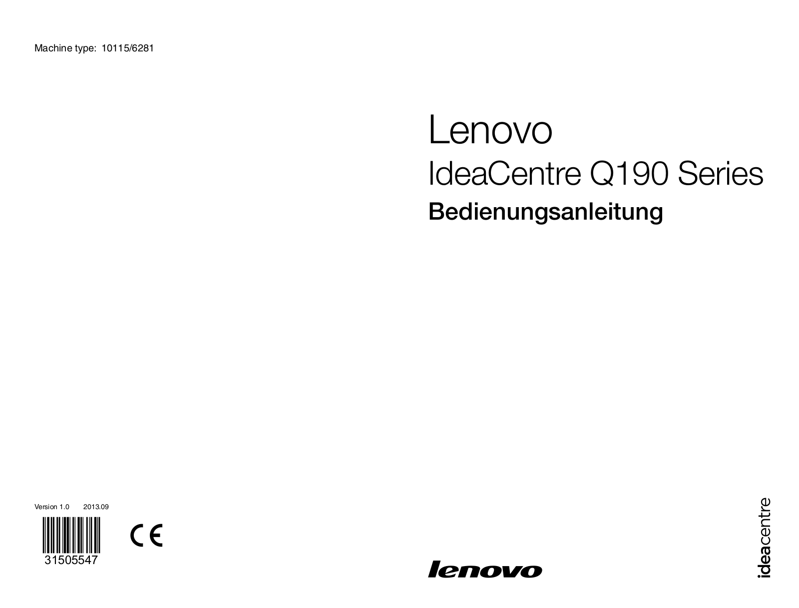 Lenovo IdeaCentre Q190 Series User Guide