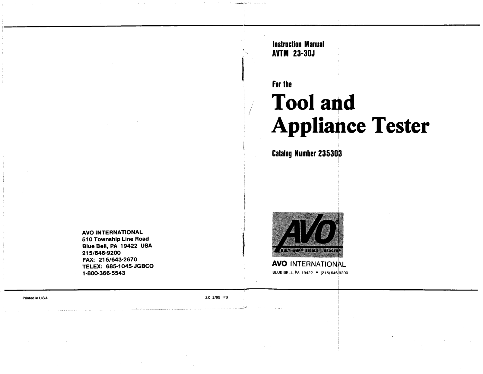 Megger 235303 Operating Manual