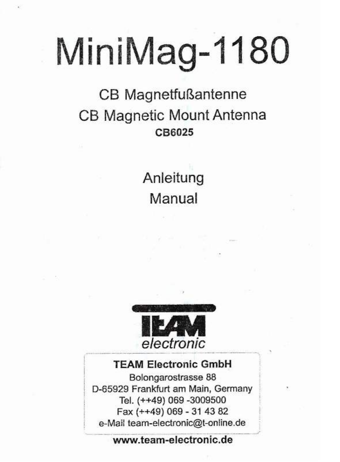 TEAM MiniMag-1180 User guide - ManualMachine.com