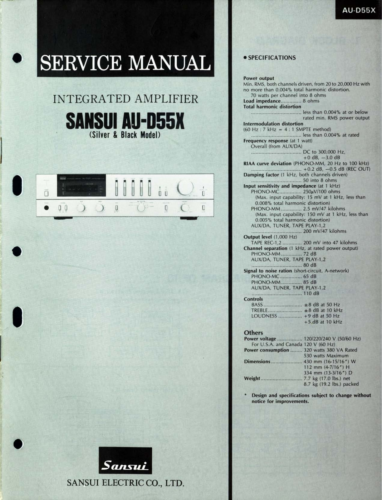 Sansui AU-D55X Schematic