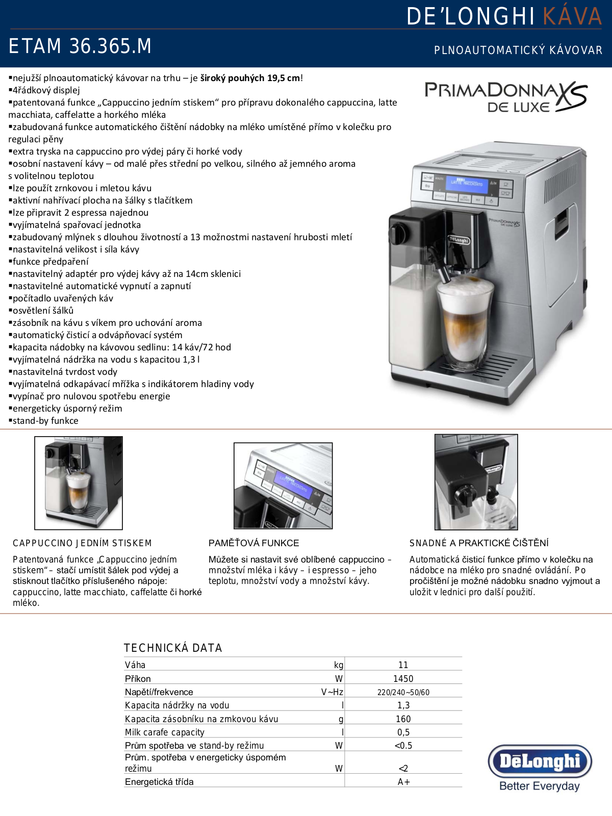 DeLonghi PrimaDonna ETAM36.365M User Manual