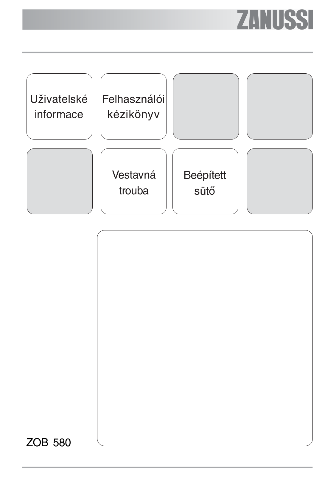 Zanussi ZOB580N, ZOB580X User Manual