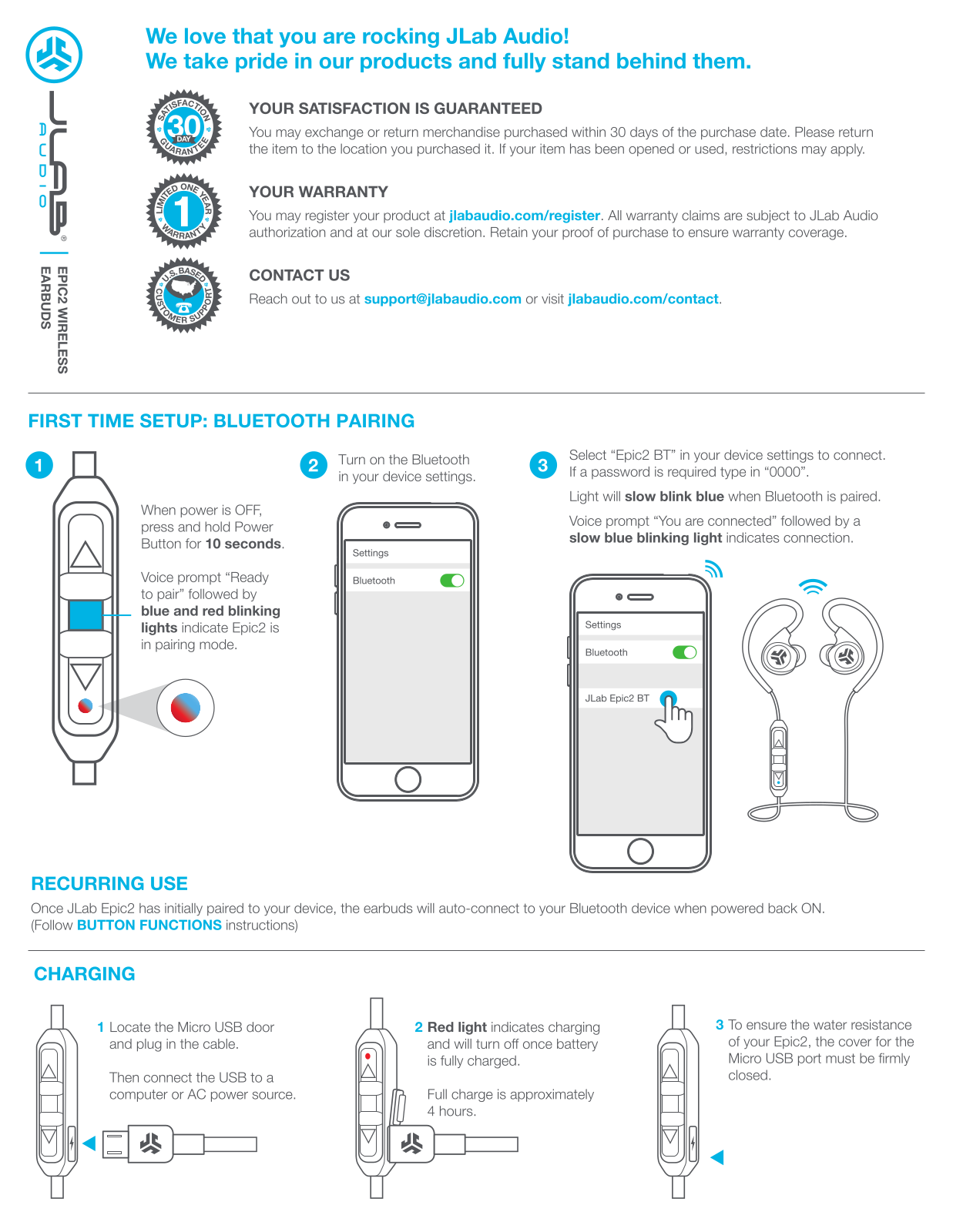 Jlab Audio EPIC2 Wireless User Manual