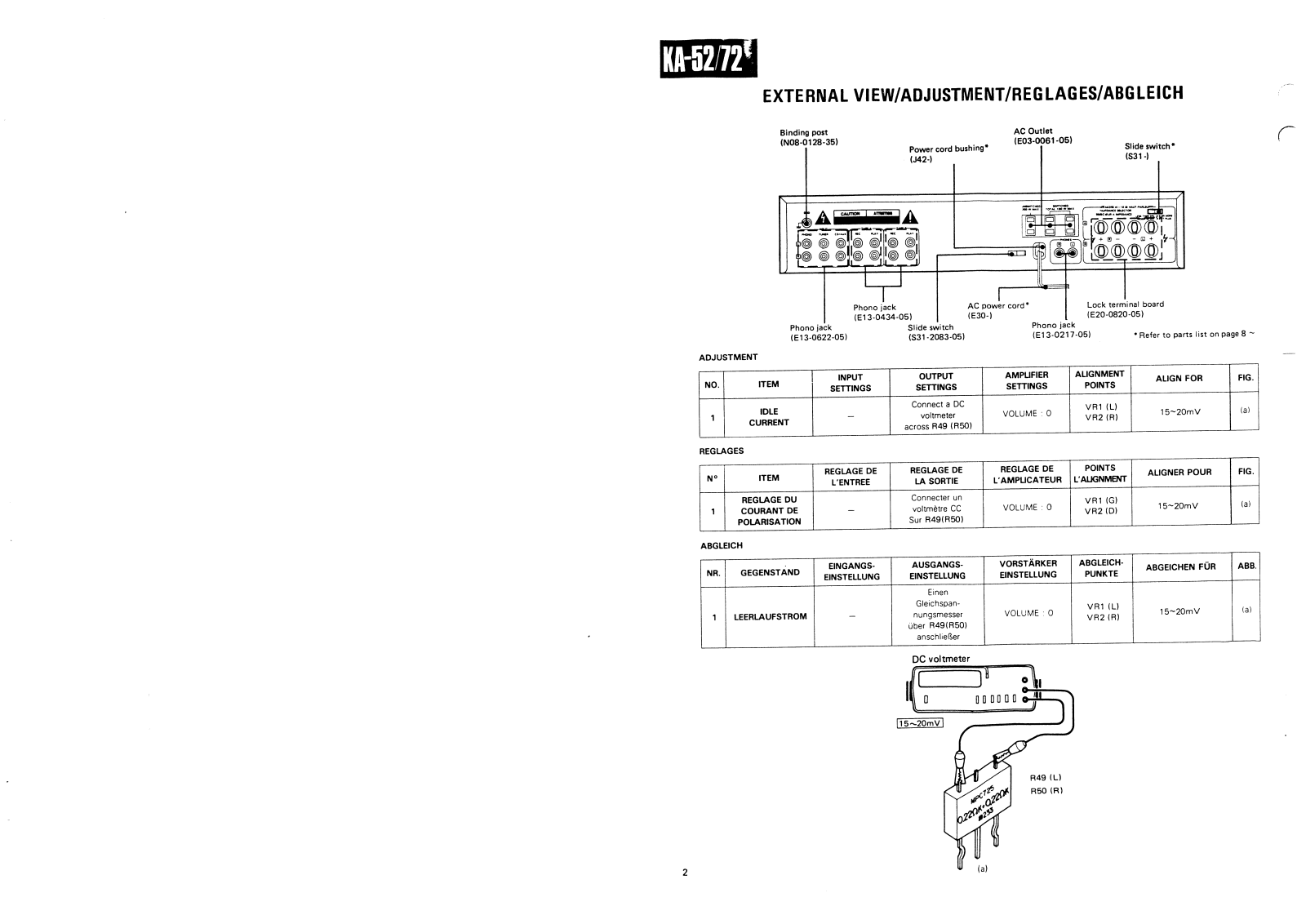 Kenwood KA-52, KA-72 Schematic