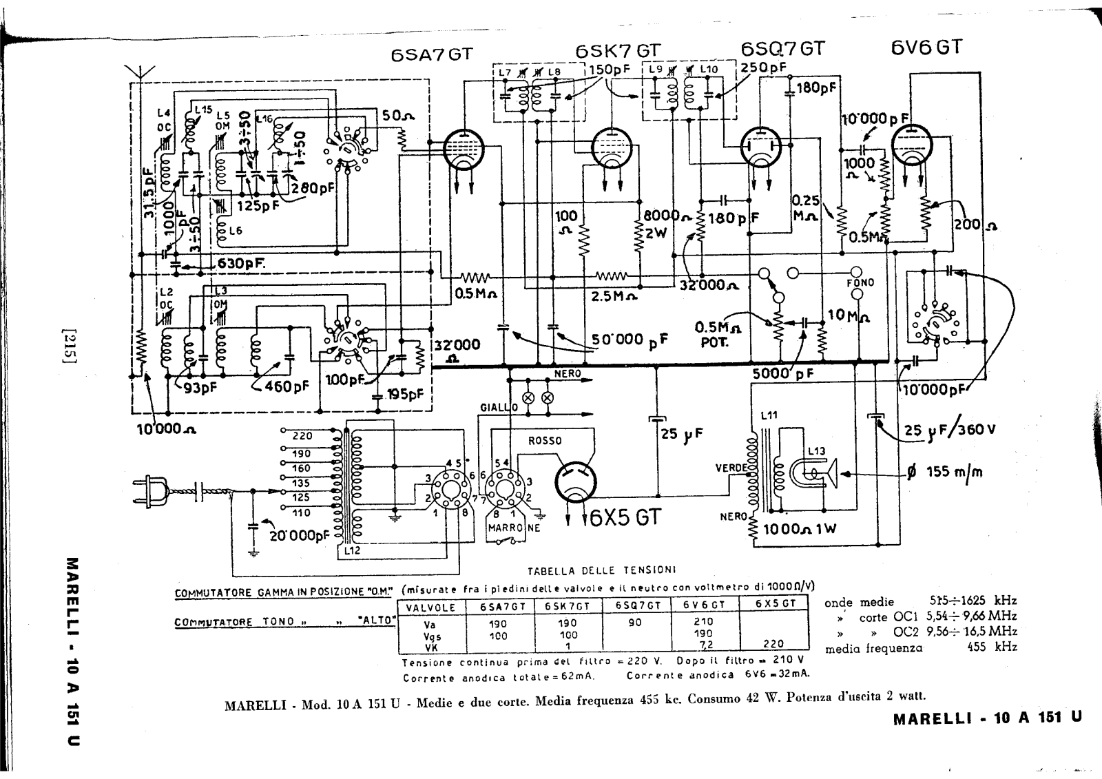 Radiomarelli 10a151u schematic