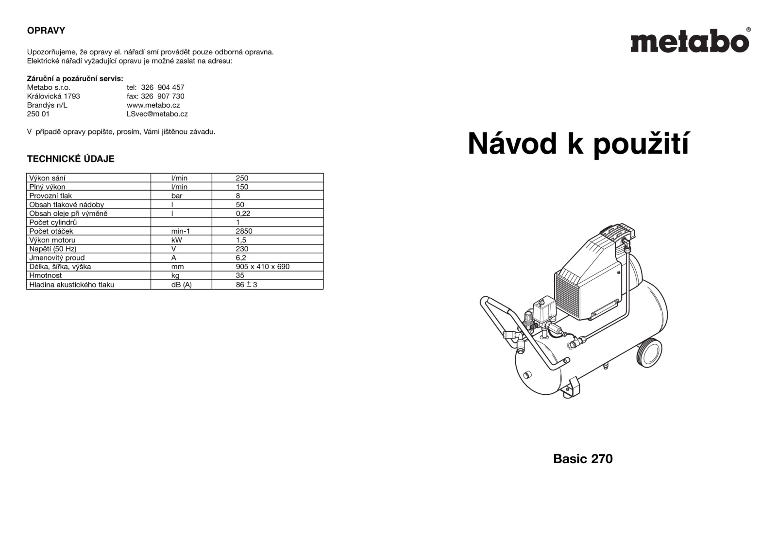 Metabo Basic 270 User guide - ManualMachine.com
