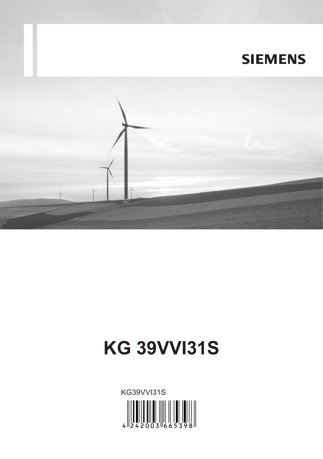 Siemens KG39VVI31S User Manual