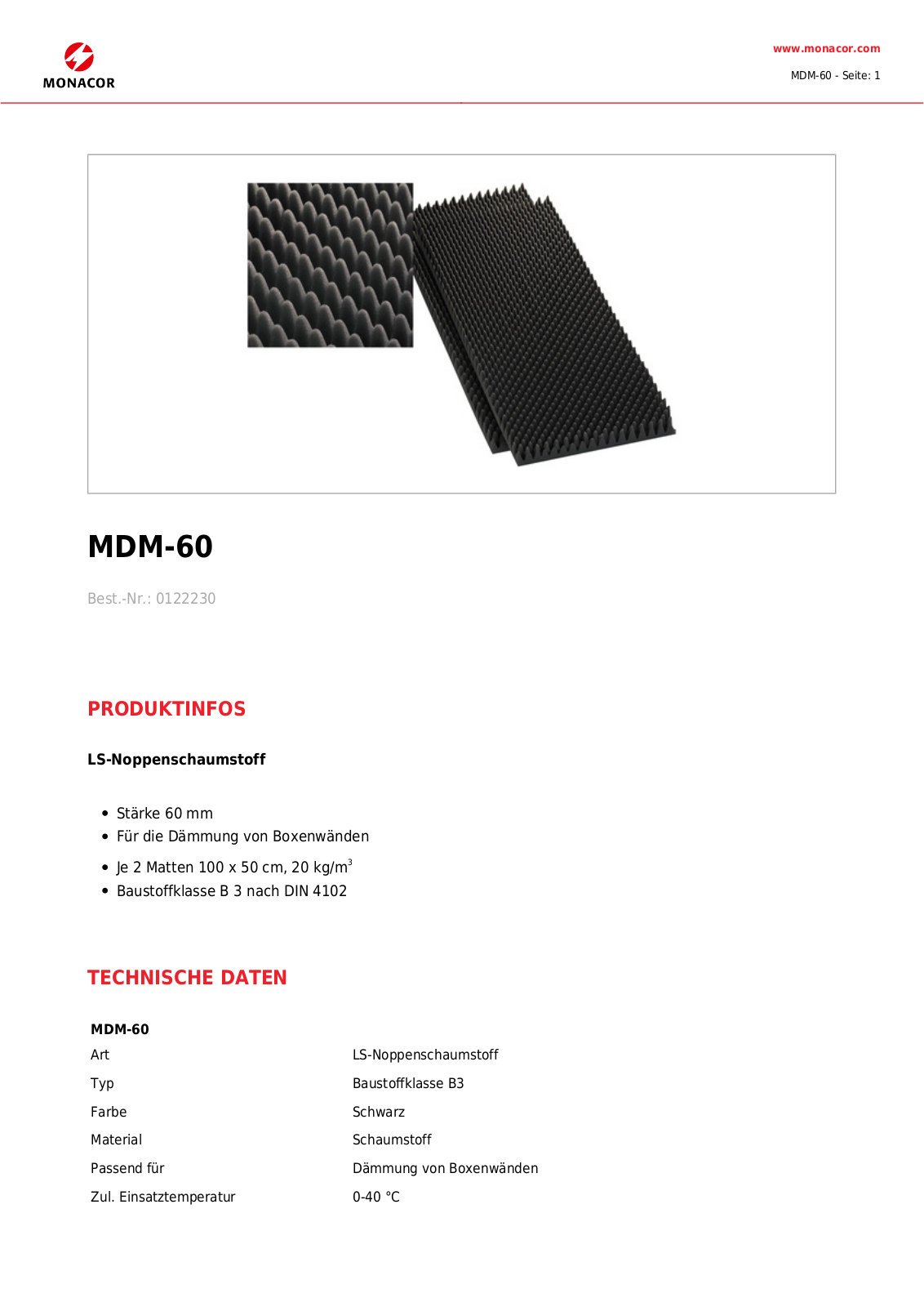 MONACOR MDM-60 Datasheet - ManualMachine.com