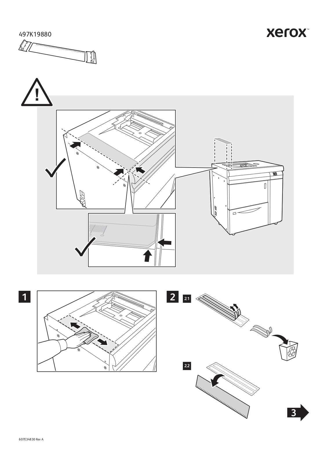 Xerox PrimeLink B9100, PrimeLink B9110, PrimeLink B9125, PrimeLink B9136 Banner Feeder Guide