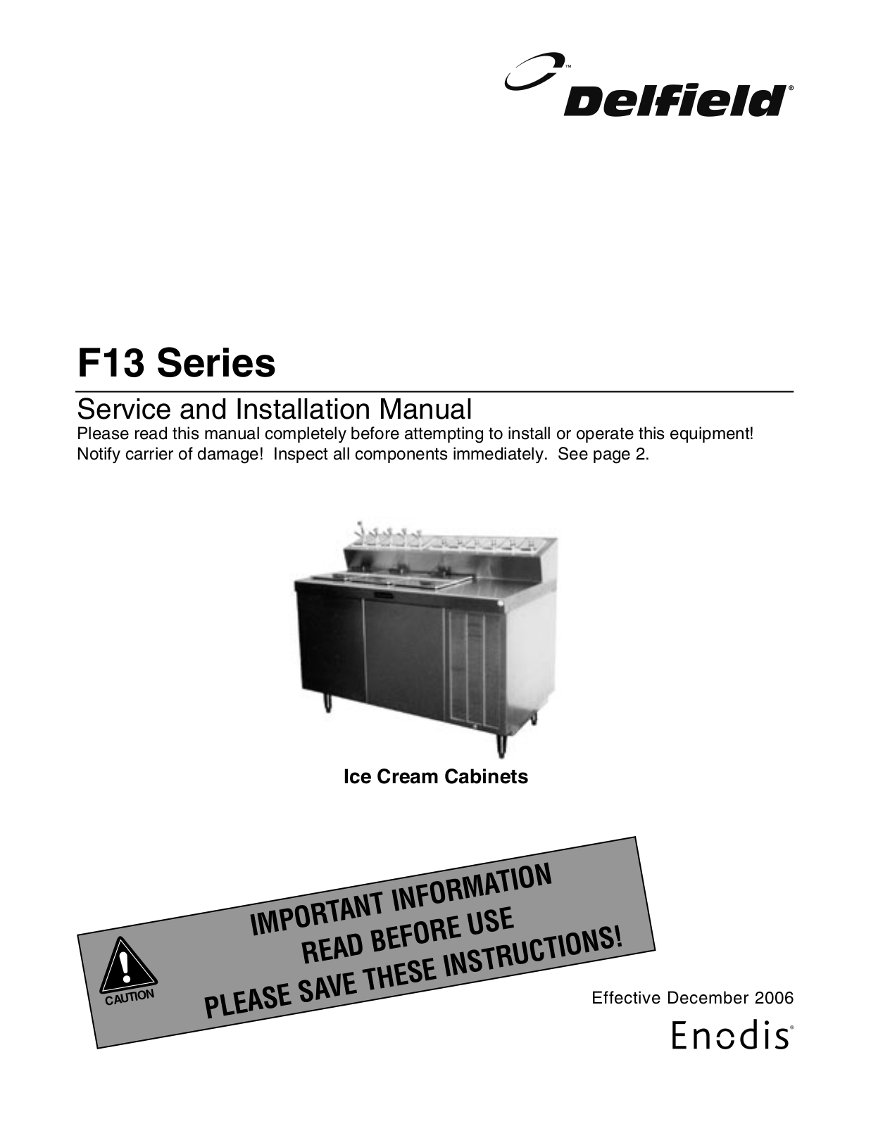 Delfield F13WC32, F13WC44, F13WC56, F13WC68, F13WR24 Service Manual