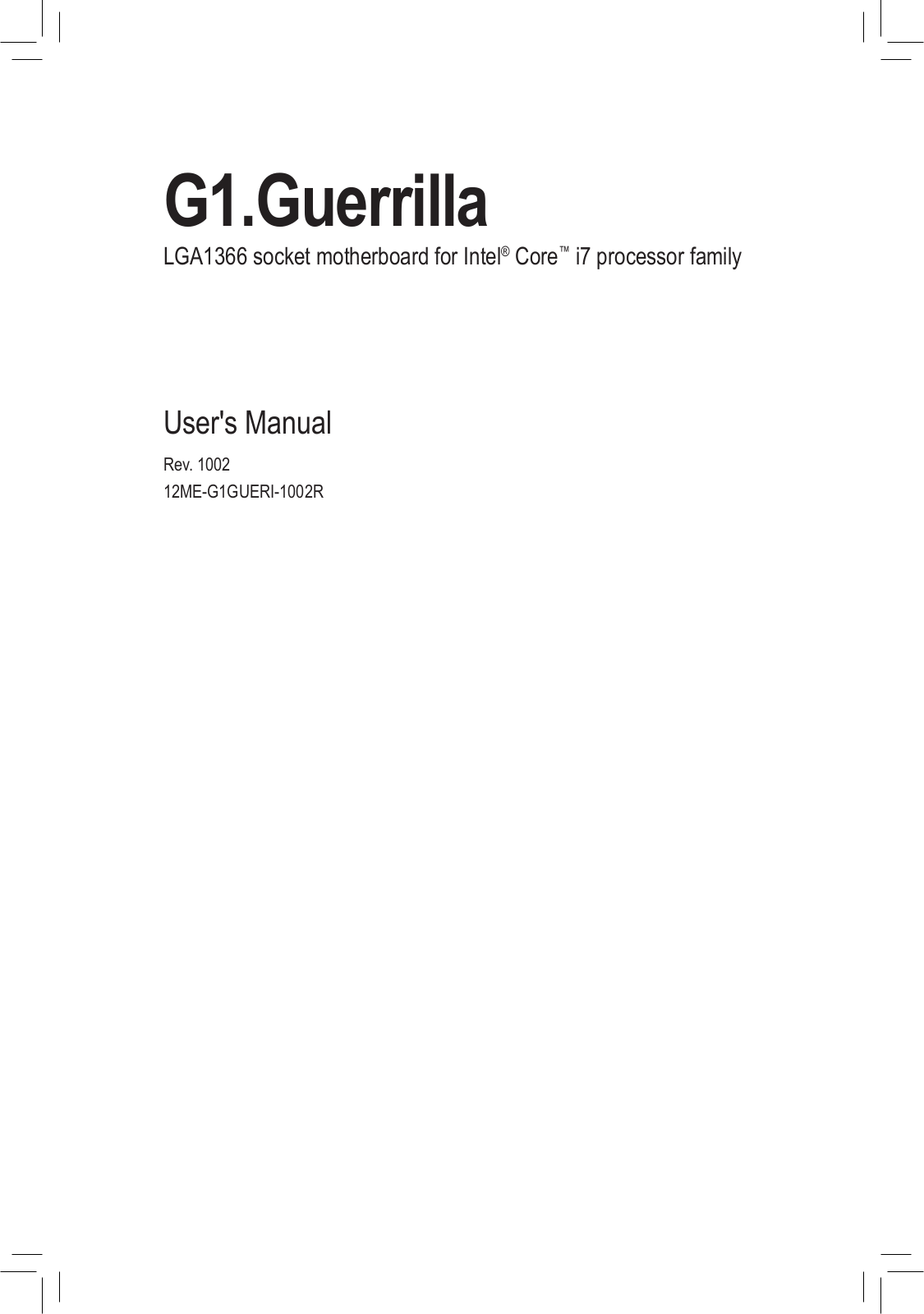 Gigabyte G1.Guerrilla (rev. 1.0) User Manual