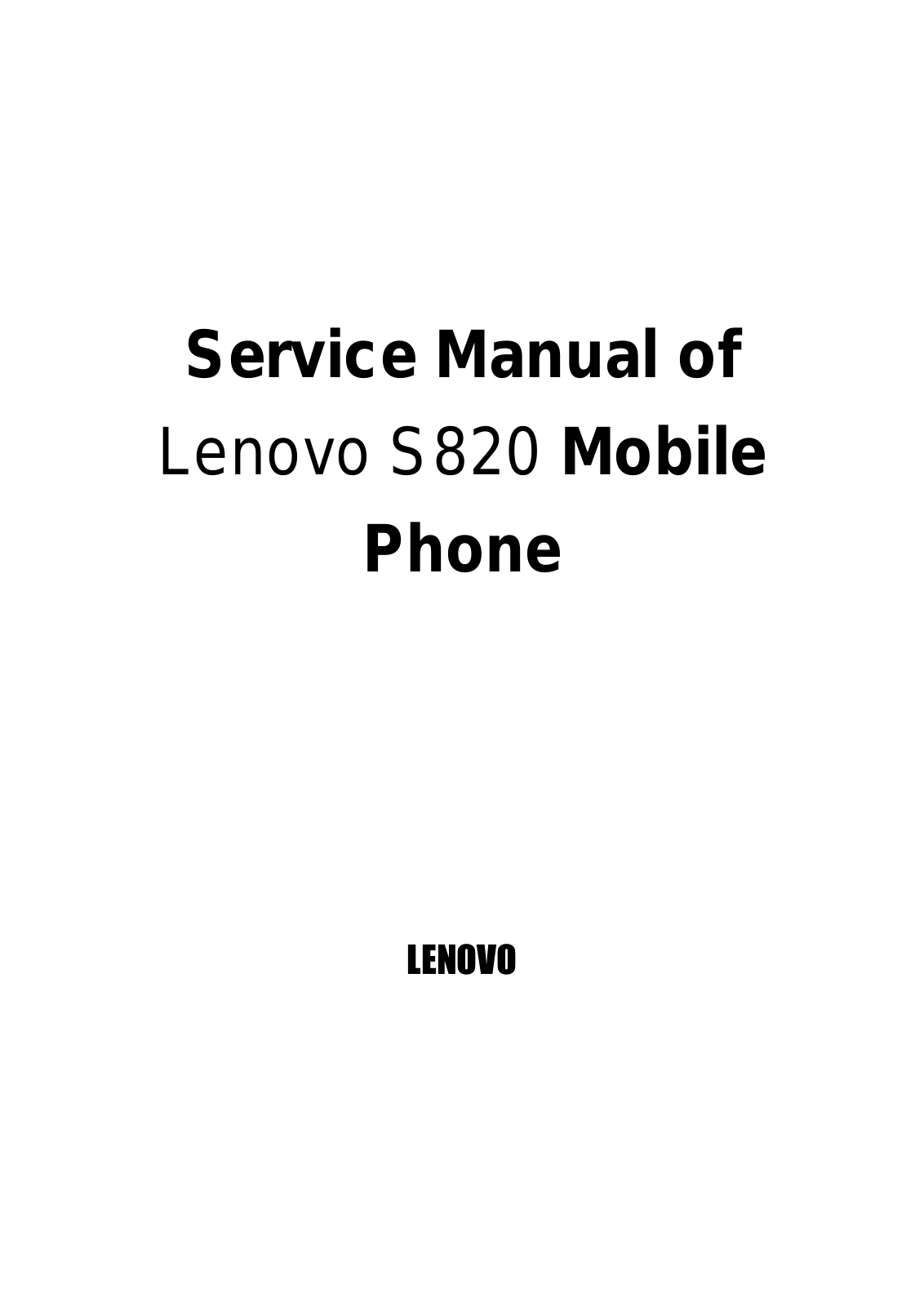 Lenovo S820 Service Manual