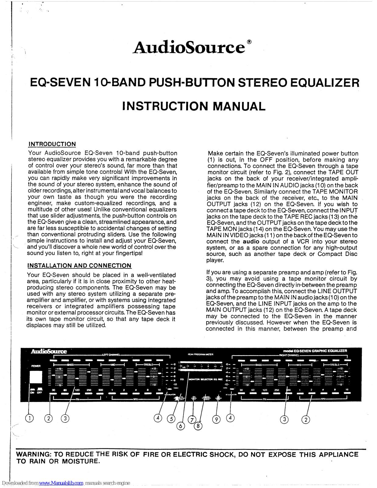 AudioSource EQ-Seven Instruction Manual