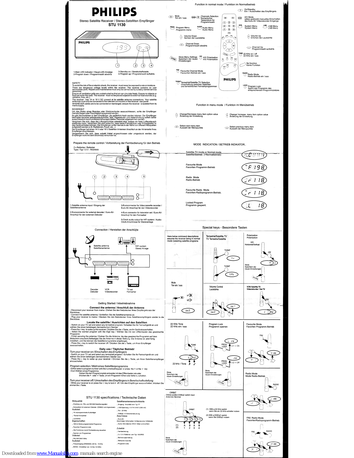 Philips STU1130/00G, STU 1130 User Manual