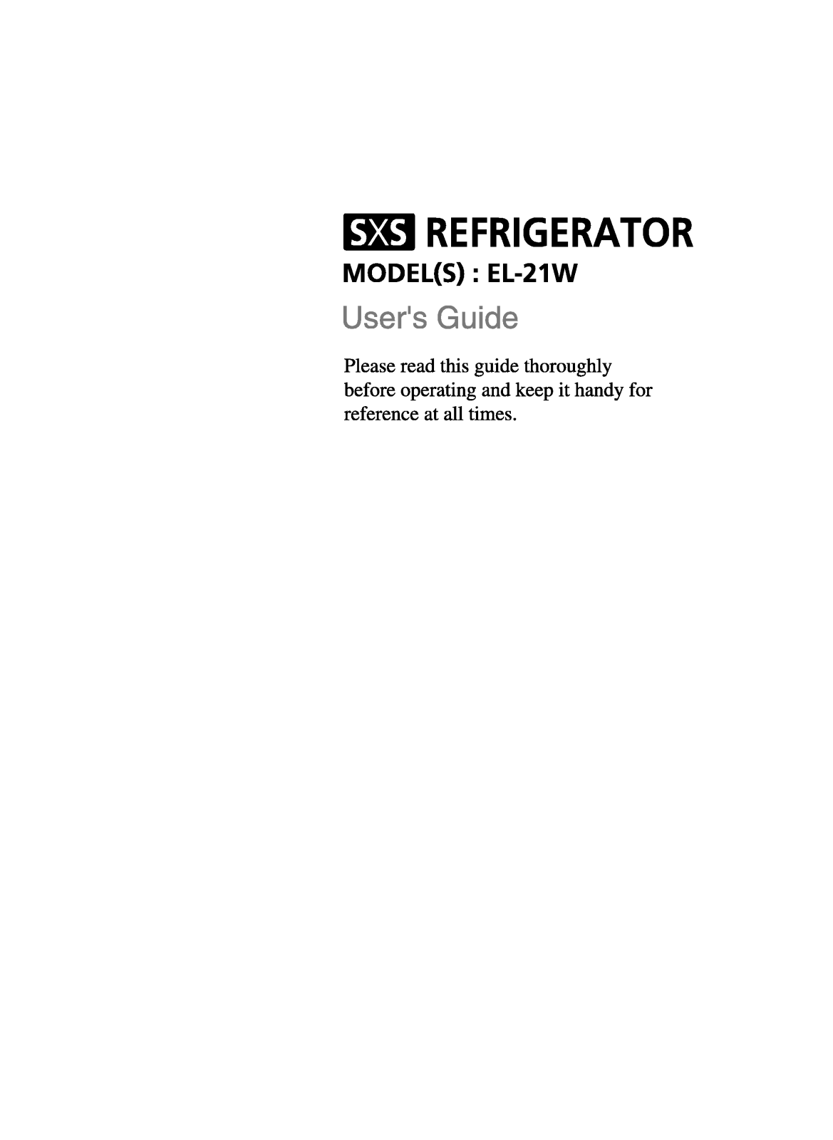 LG EL-21W User Manual