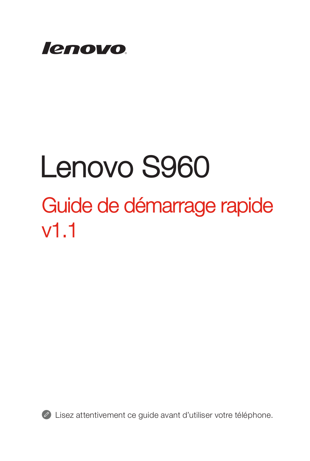 LENOVO Vibe X Guide rapide