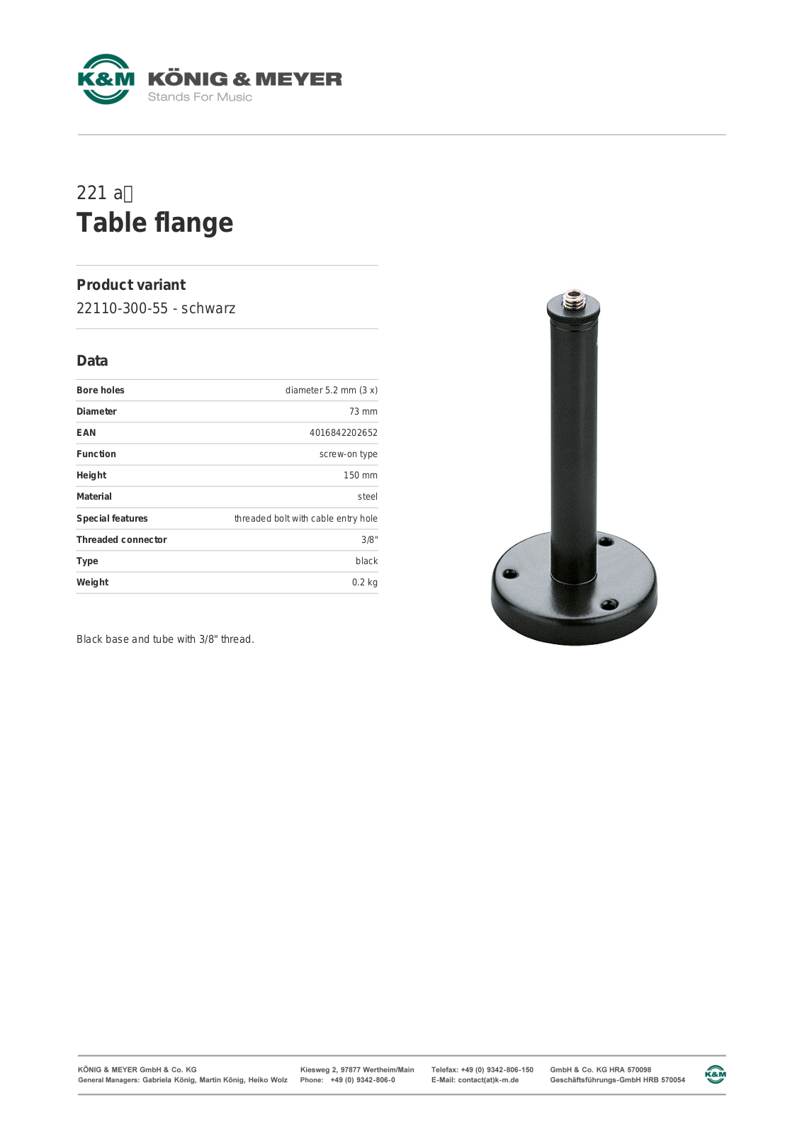 K&M 221A Data Sheet